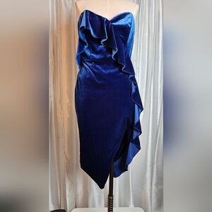 Aidan Mattox Strapless Velvet Dress